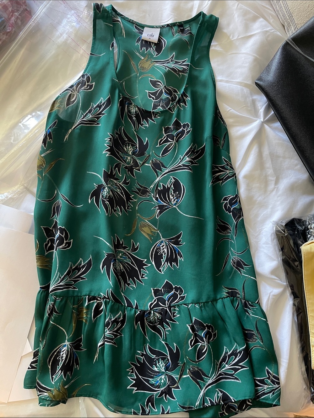 Cabi Zoe 3276 Green Floral Sleeveless Top